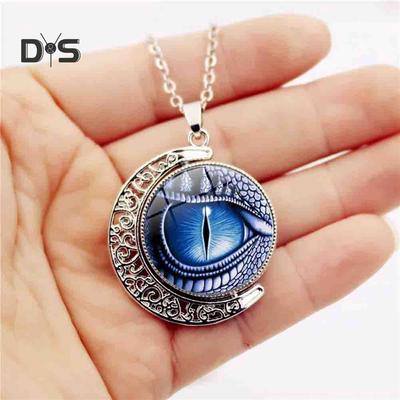 Tokay унисекс вращающийся круглый драконий глаз полумесяц кулон длинная цепочка ожерелье ювелирные изделия