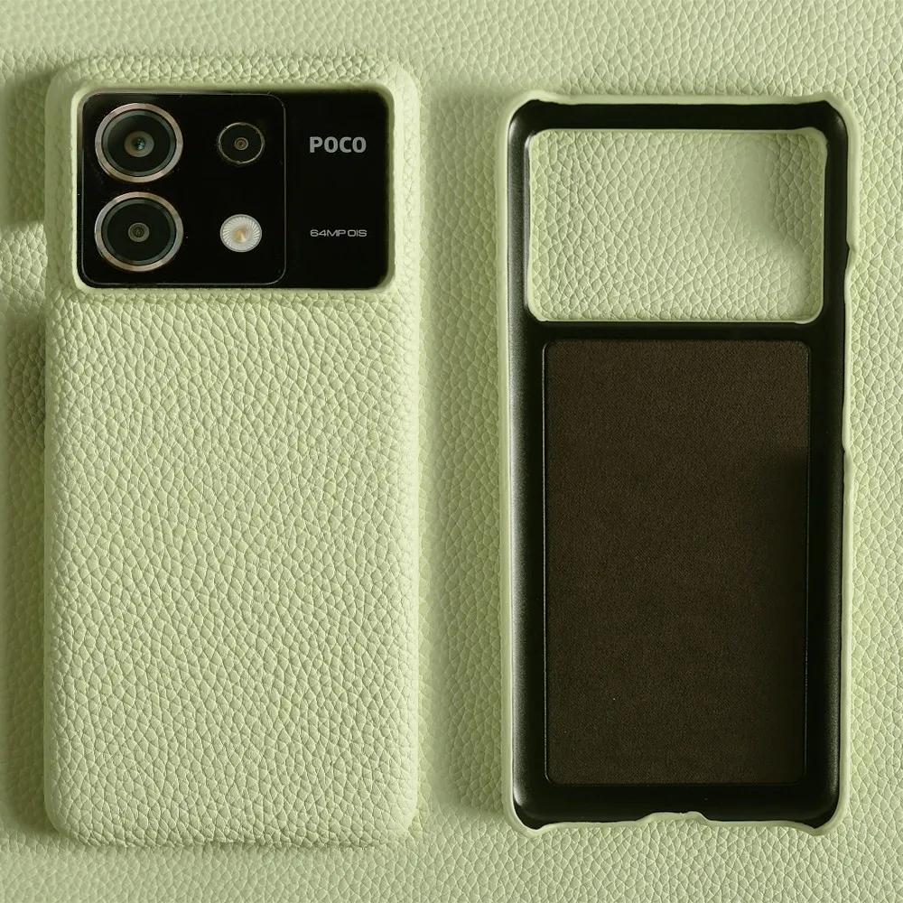 For POCO F8 Ultra Case Business Genuine Leather Cover For Poco F7Pro POCO X6 M5 M6Pro X4Pro F2Pro Back Coque Shockproof Fundas