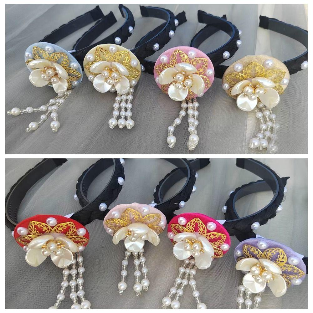 Pearl Hanbok Hairband Tassels Stage Dance Hair Hoop Gift Korean Headband Children