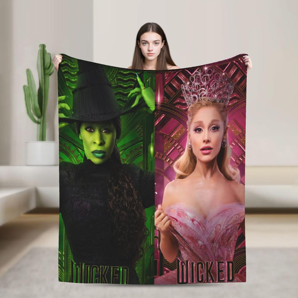 Теплое плюшевое покрывало Музыкальный фильм Wicked 2 Постер Глинды Фланелевая накидка на диван-кровать Гостиная