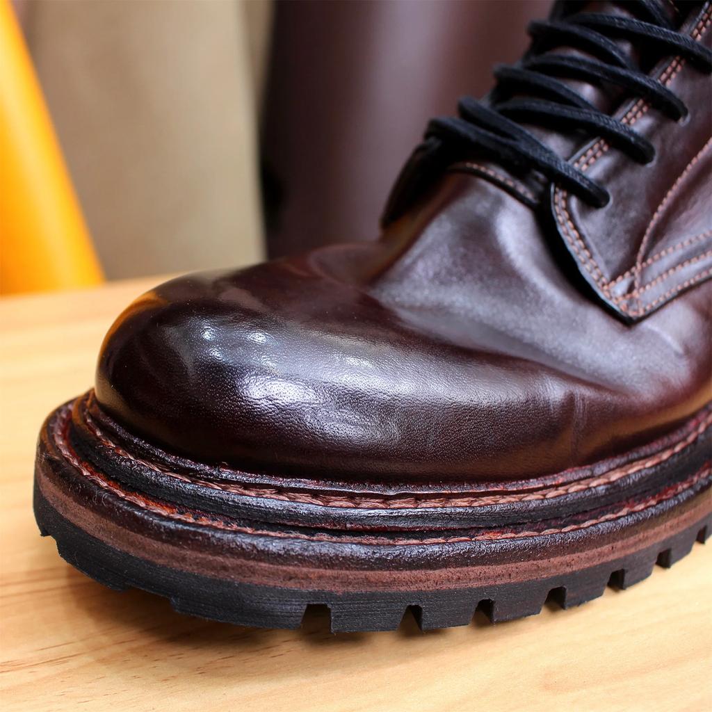 Модные ботинки Goodyear ручной работы из лошадиной кожи для мужчин и женщин, на шнуровке на заказ, теплые и удобные, высокого класса