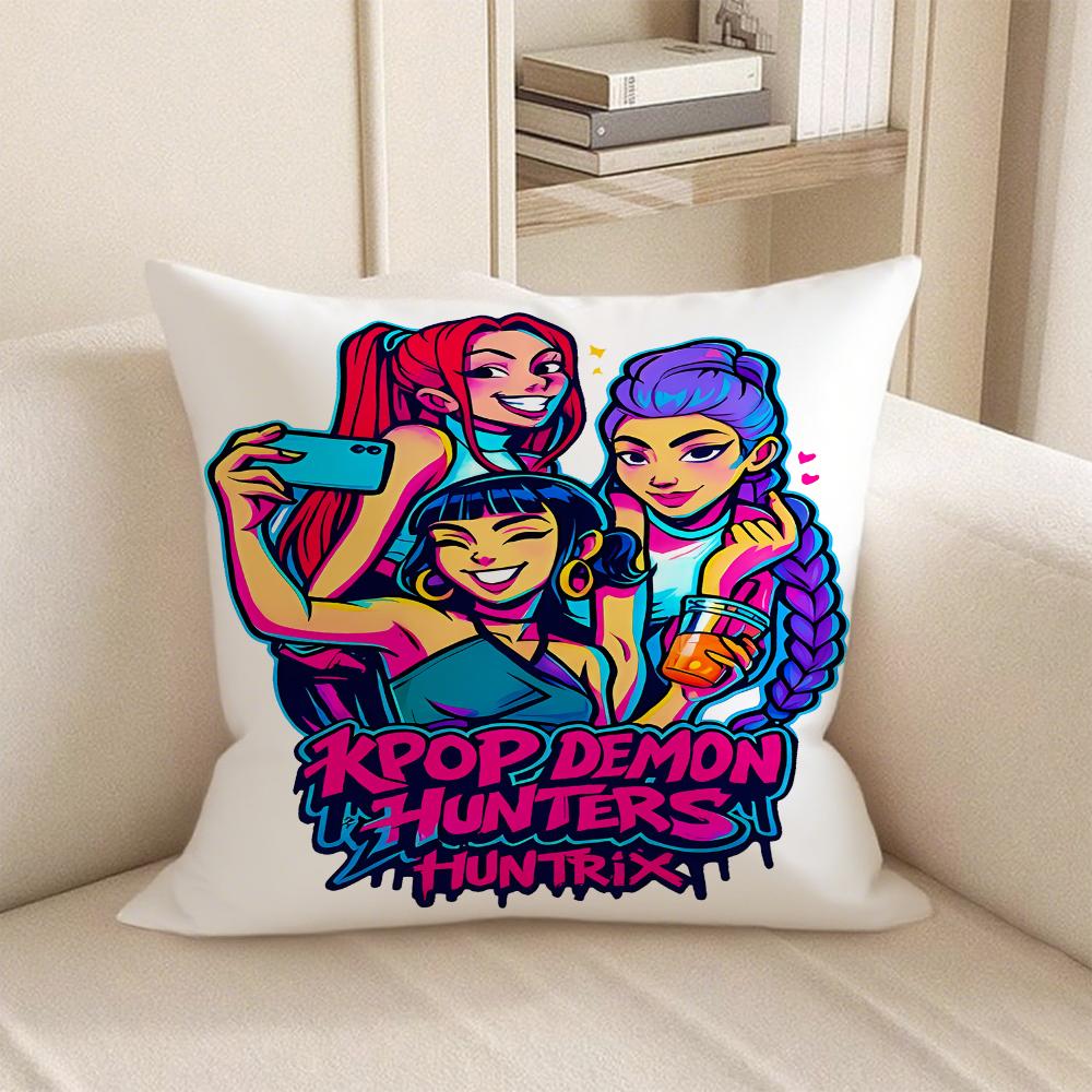 KPop Demon Hunters KPOP Demon Hunter Series Pillowcase: Colorful Character Pattern Fashion Home Decoration