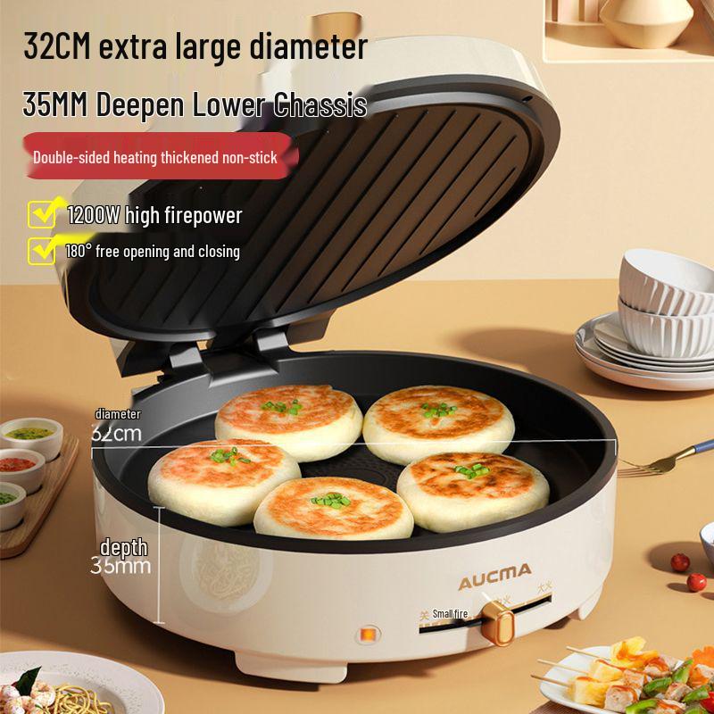 New Adjustable Temperature Electric Griddle: Double-Sided Non-Stick Surface for Pancakes, Cakes, Crepes, and More