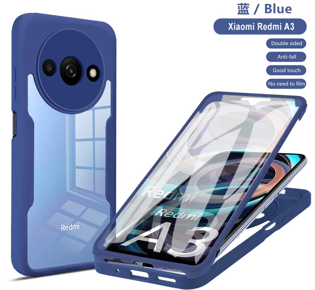 Для Redmi A3 Xiaomi 360 Чехол для телефона Полная защита Протектор экрана Защита объектива камеры Бампер Чехол Funda