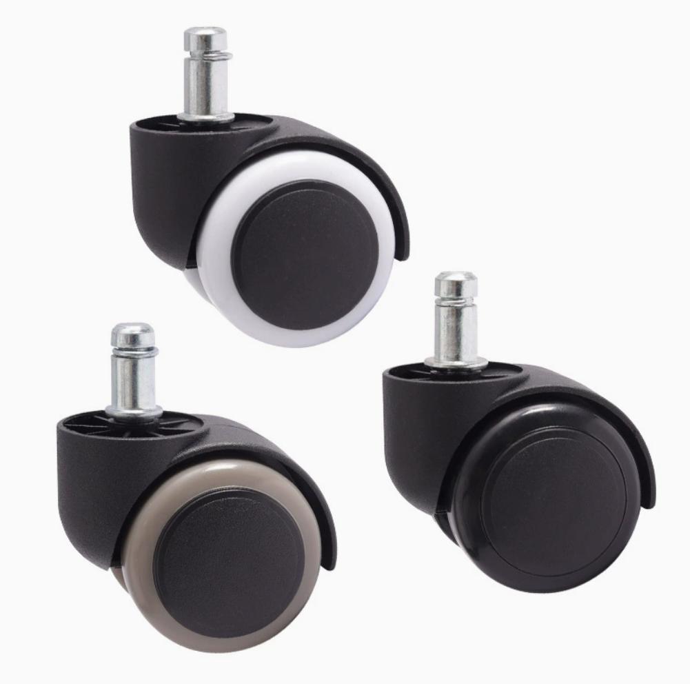 SGY Contemporary Plastic Office Chair Wheel 2 Inch Stem Swivel Furniture Casters with Brake Living Room Hospital