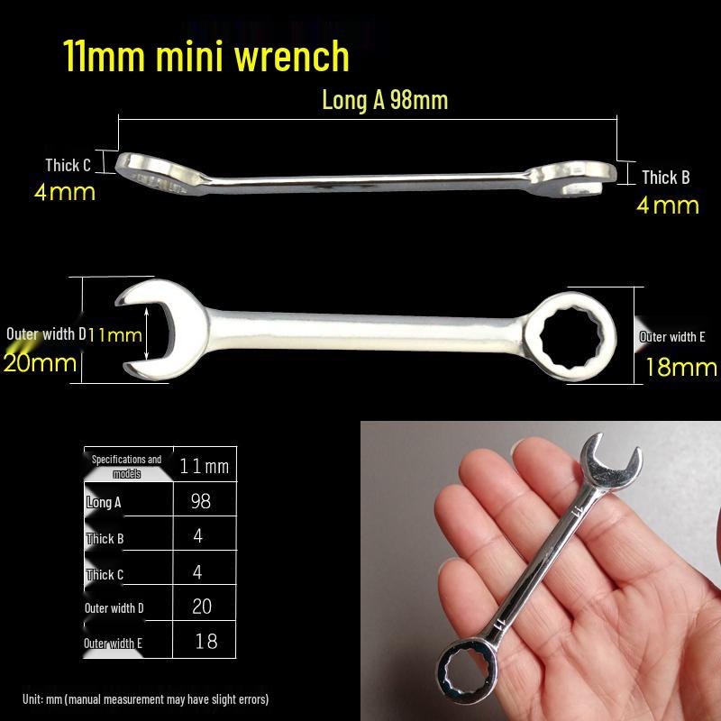 Мини Набор Метрических и Дюймовых Гаечных Ключей 4-11 мм Накидные/Рожковые