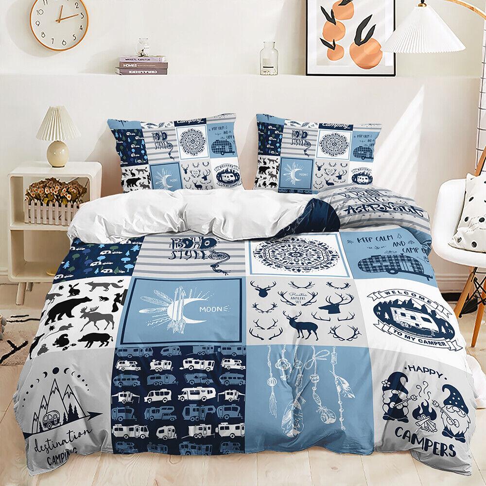 Marine Life Ocean Turtle Sea Dolphin Fish Anchor Doona Duvet Quilt Cover Bed Set