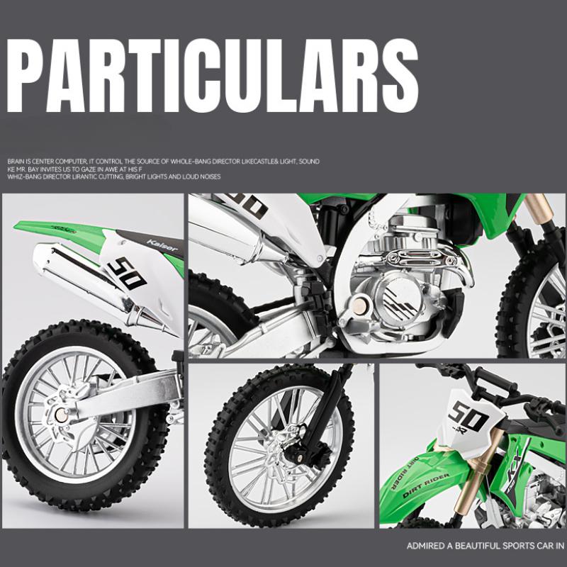 Моделирование 1:Масштаб 1/12 Модель внедорожного мотоцикла Kawasaki KX450 из сплава со звуком и светом, литая модель мотоцикла, игрушка-транспортное средство для мальчика, подарок
