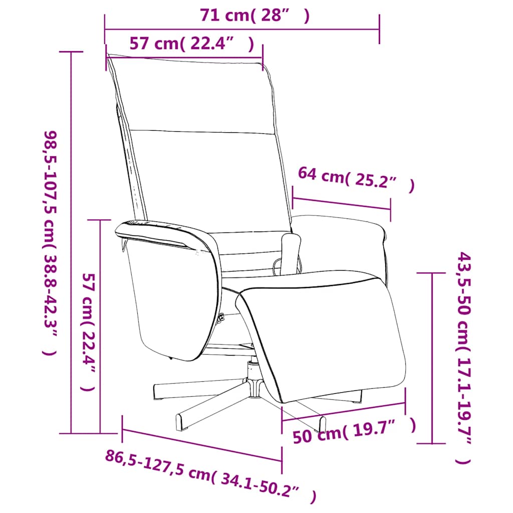 Massage Chair with Footrest White Faux Leather