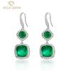 100% стерлингового серебра 925 пробы квадратные зеленые винтажные серьги-капли для женщин изысканные персонализированные ювелирные изделия