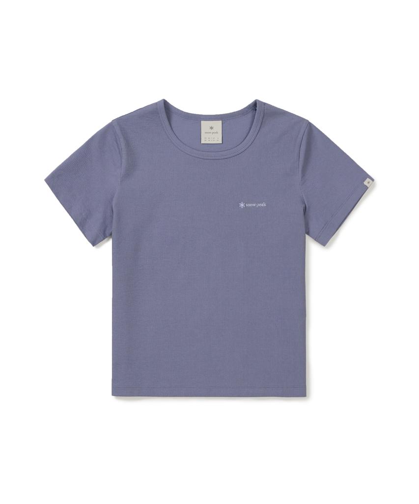 Женская короткорукавная футболка SNOWPEAK APPAREL в рубчик (S26Mwfts39) Пепельно-фиолетовый
