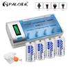 PALO C Cell Battery C Size Rechargeable Battery R14 4000mAh 1.2V NIMH Type C Battery+Fast Charging LCD Charger for AA AAA C D 9V