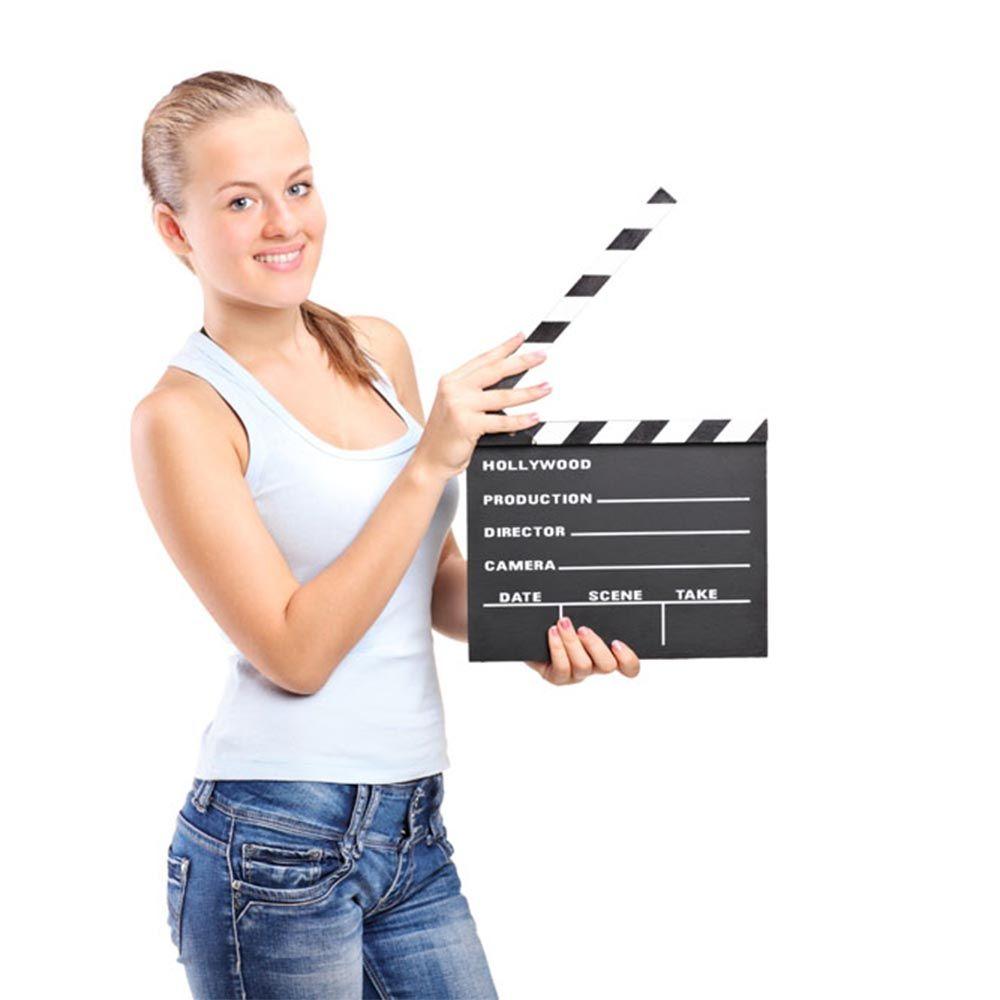 Фото Аксессуары Режиссерская Видео Хлопушка ТВ Фильм Кино Хлопушка Доска Сланцевая Доска Реквизит для Съемки