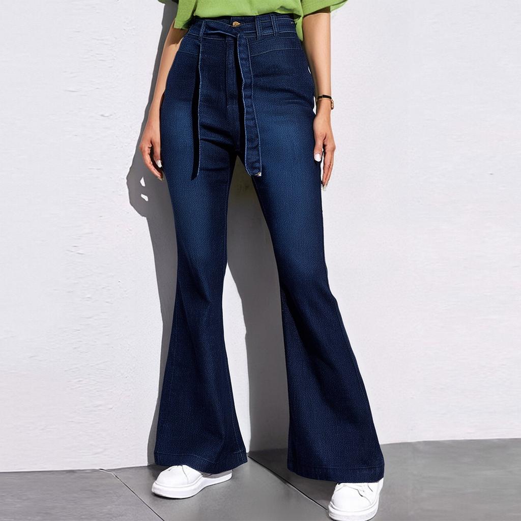 Women's High Waisted Hip Lifting Flared Pants Wide Leg Pants Jeans