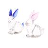 Rabbit Glass Animal Bunny Statue Figurines Garden Miniature Ornament