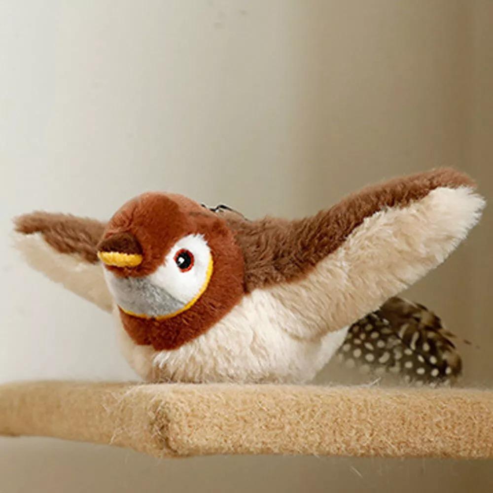 Электронная интерактивная летающая птица, игрушка для кошек, подвесная игрушка-симулятор питомца, воробей