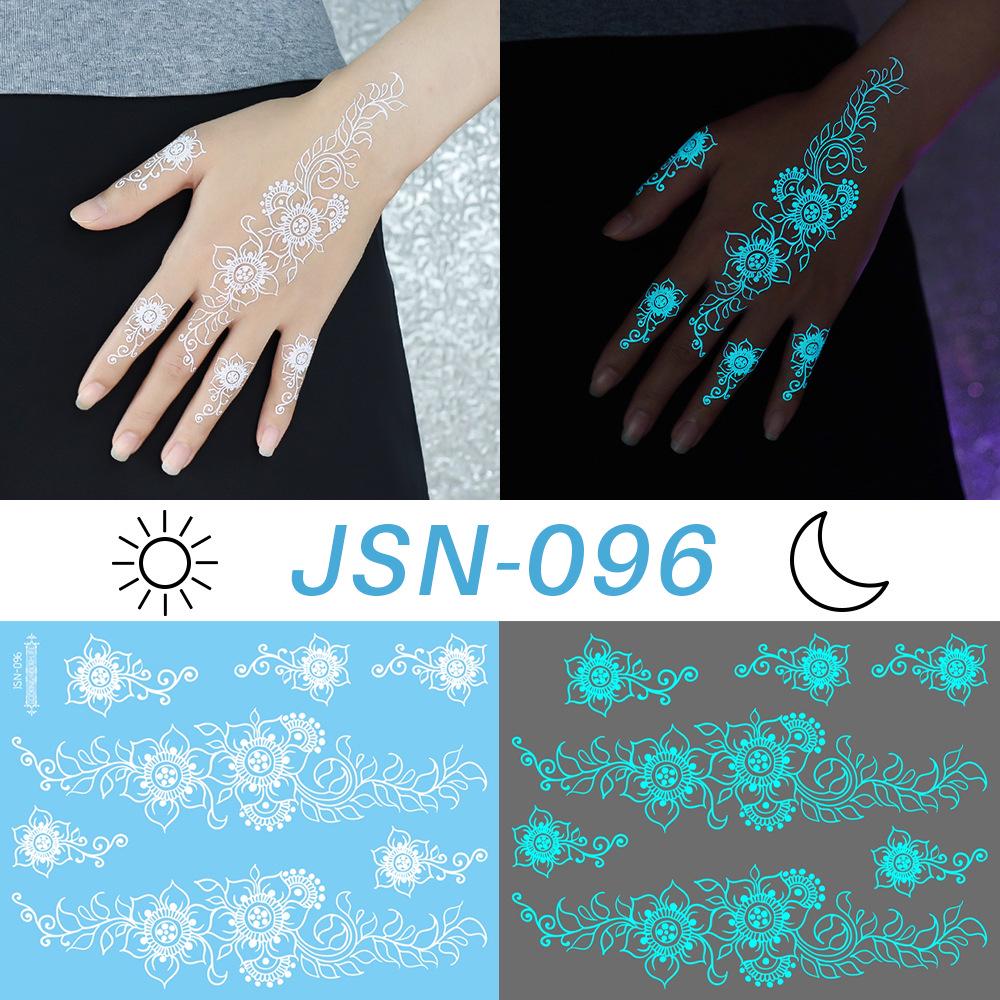 Rikaron Luminous White Henna Mandala & Butterfly Tattoo Stickers - Waterproof.