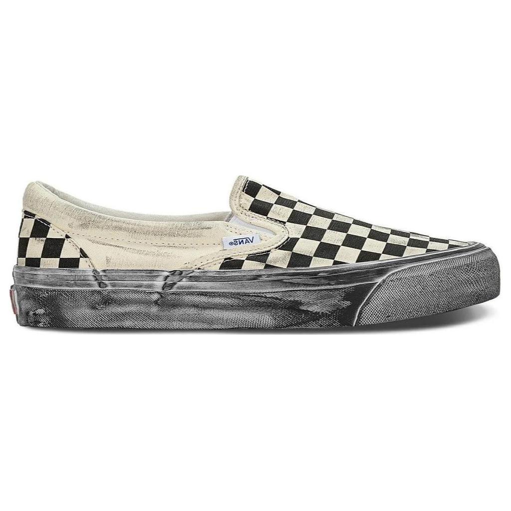 Vans OG Classic Slip-On LX Stressed — черные кроссовки унисекс в шахматную клетку VN0A32QNBKC