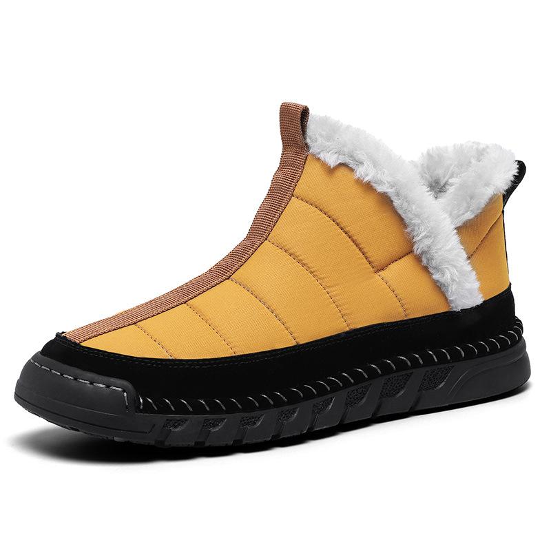 Winter Snow Boots for Men Fur Lined Warm Ankle Boots Waterproof Outdoor Boots Men's Lightweight Comfortable Walking Short Booties Shoes