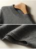 Women's Pure Wool Sweater - Bell Sleeves, Loose Fit, Half-High Neck, Trendy Autumn/Winter Knitwear
