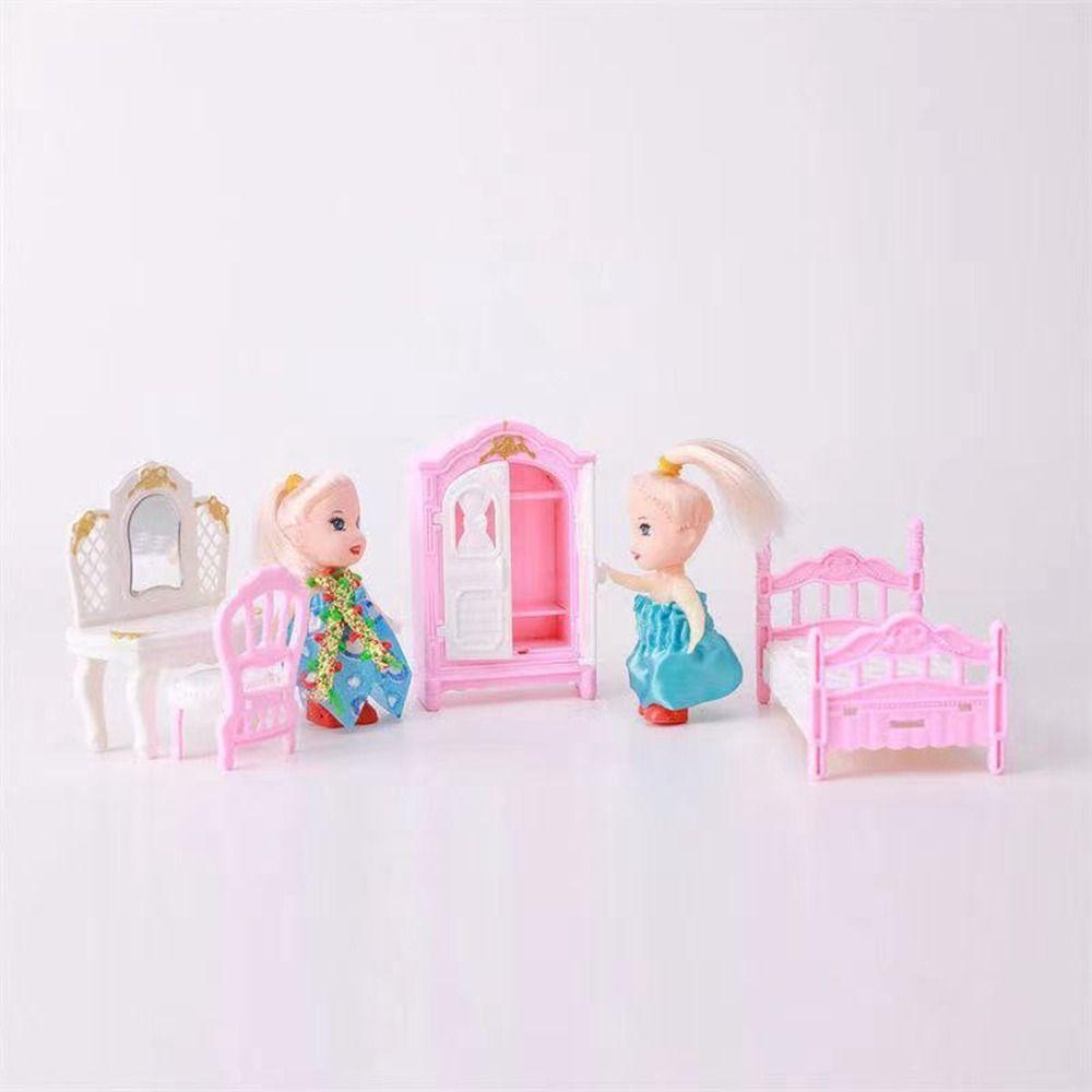 Play Toy Pink Dollhouse Furniture Armchair Couch Set Miniatures Furniture Doll House Accessories