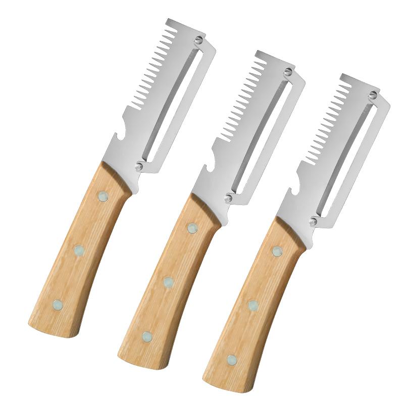 3-in-1 Stainless Steel Peeler Scallion Shredder with Bottle Opener Multi-Function Fruit Vegetable Potato Slicer Kitchen Gadget7