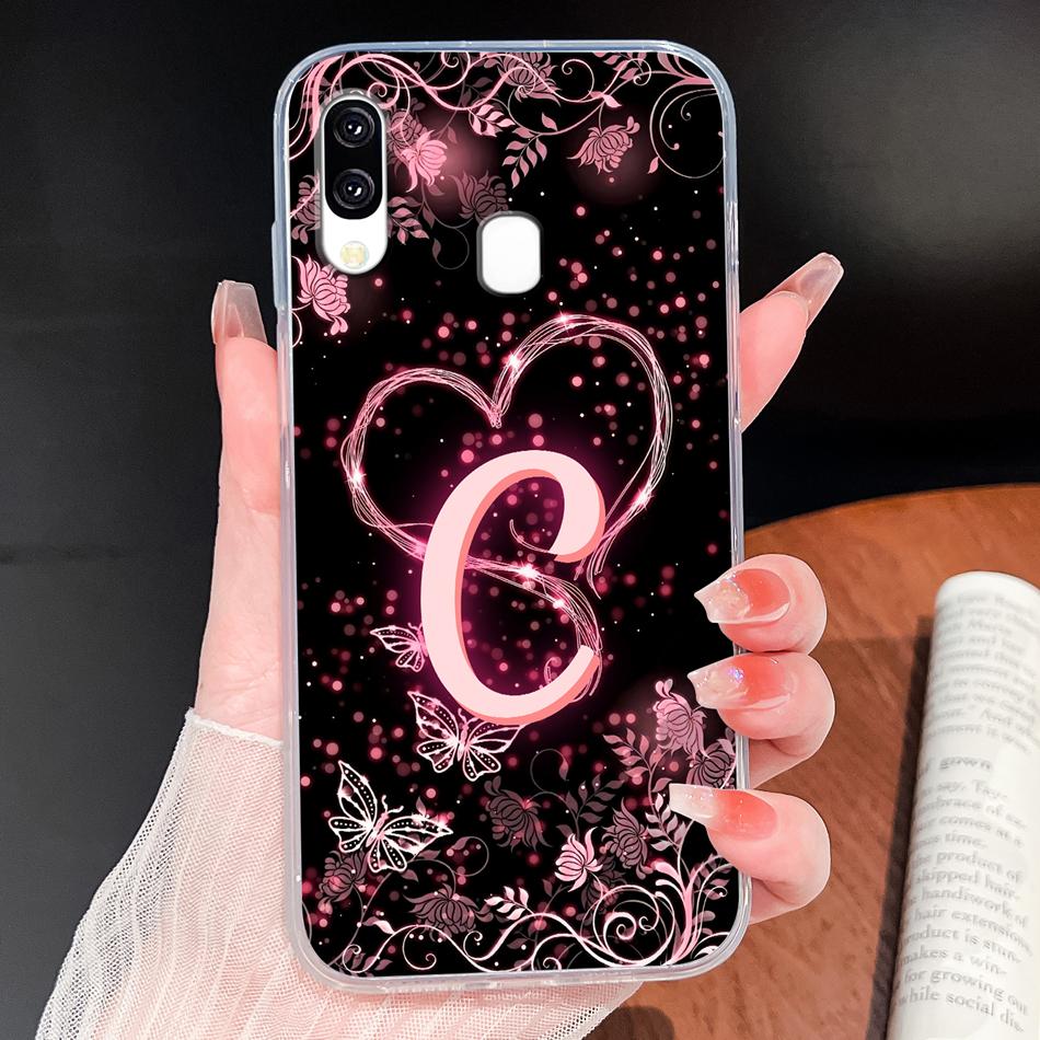 Чехол для Samsung Galaxy A40 A41 A50 A50S С именем, буквой, мягкий ТПУ, прозрачный силиконовый чехол для Samsung A 40 A 50, легкий чехол для телефона