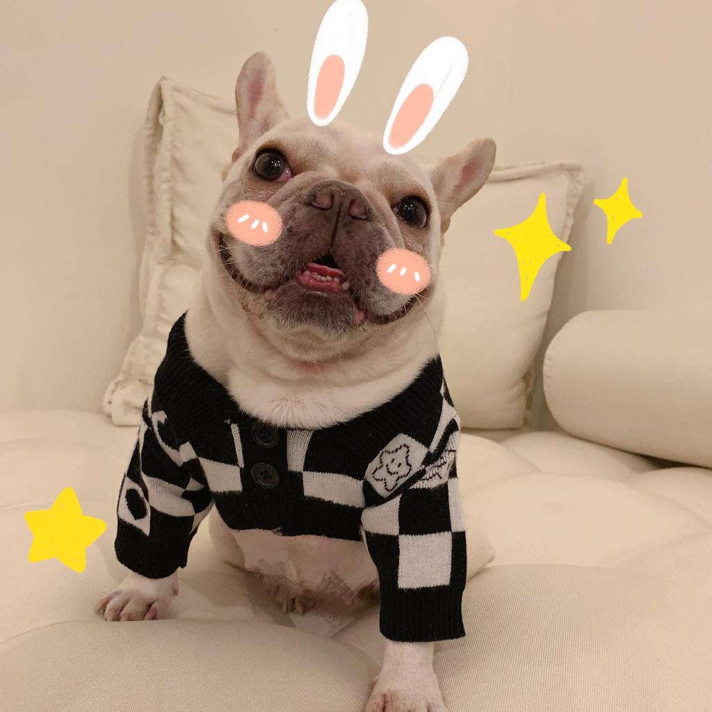 Домашние животные клетчатый свитер одежда собака кошка бульдог нижняя часть пальто толстая собака свитер шнауцер котенок зимний свитер одежда для щенков