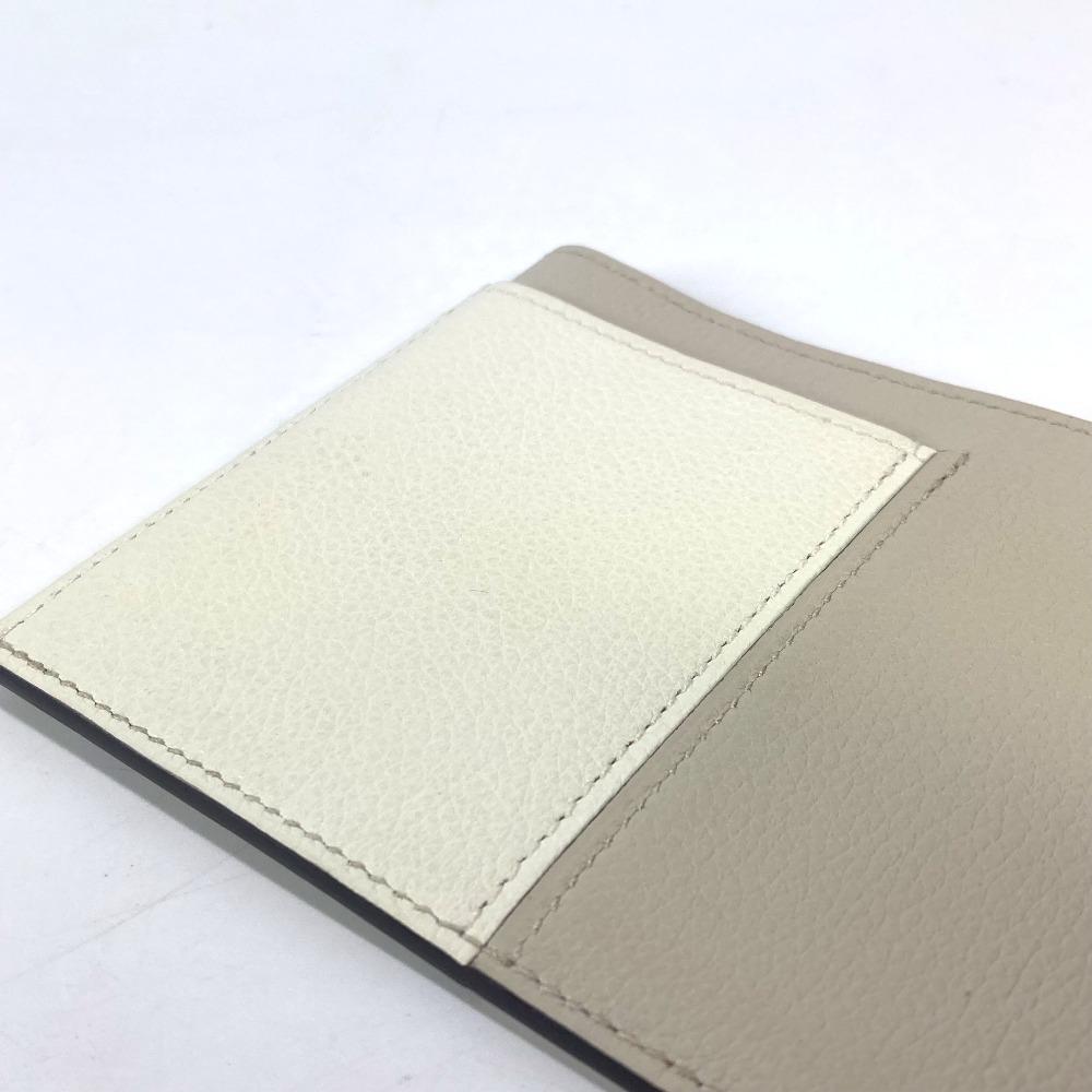 HERMES Bicolor Nect Business Card Holder Pass Case Card Case White/Light Beige