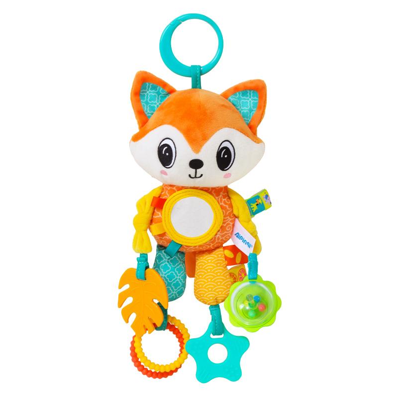 Baby Car Seat Toys Baby Hanging Toys Stroller Crib Gym or CarSeat with Teether Rattle & Tummy Time Mirror Sensory Toys Gifts