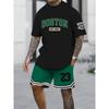 New Men's 3D Printed T-shirt Set Harajuku Fashion T-shirt Short-sleeved + Shorts Two Sets Plus Size Leisure Sports Suit