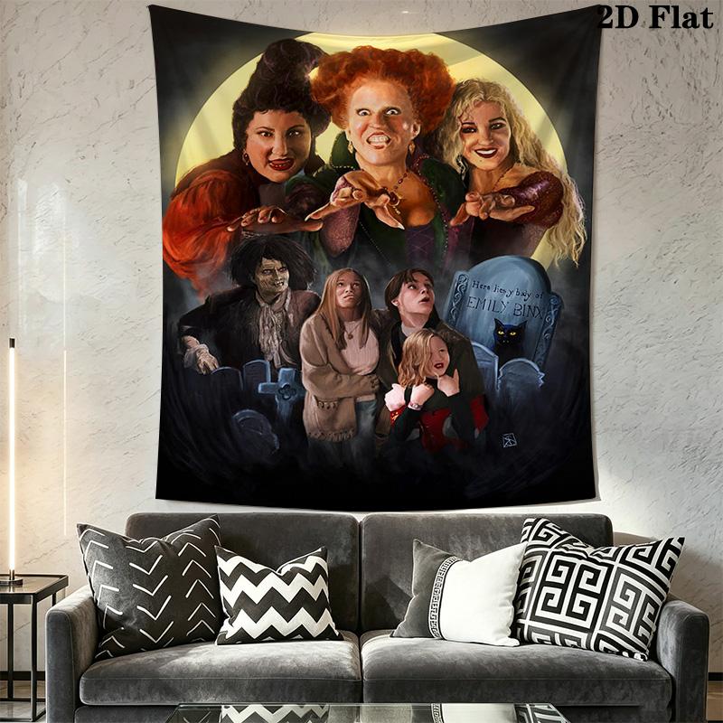 Hocus Pocus Halloween Poster Collage Tapestry Background Cloth Fashion Print Home Decor Wall Decoration Background Cloth