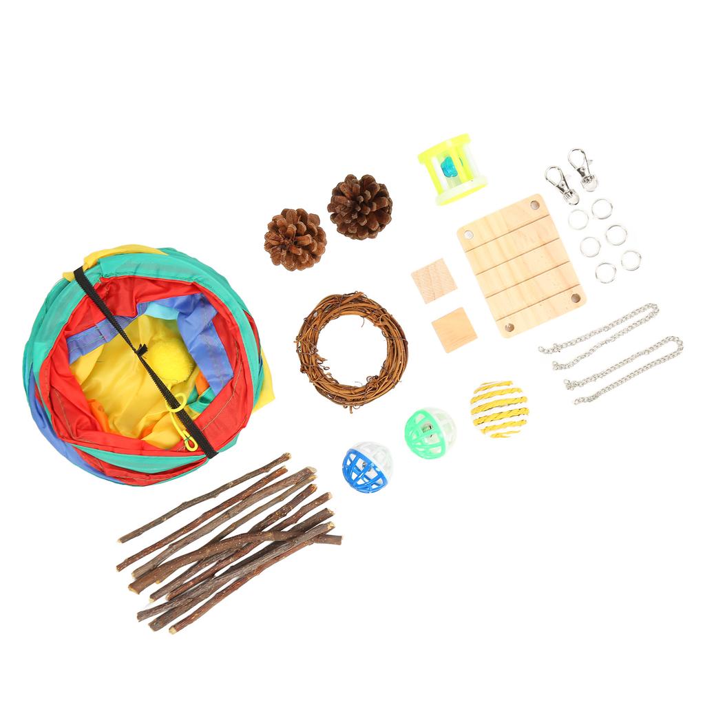 Игрушки-тоннели для хомяков, точилки для зубов, 3-ходовые тоннели и трубы для кроликов с жевательными игрушками для кроликов, морских свинок