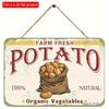 2D Flat Wooden Sign 30*20cm Vintage Wooden Wall Ornate Quality - Crafted "Farm Fresh Potato" Sign. Vintage, for Cafe, Bar, Pub, Home Decor.