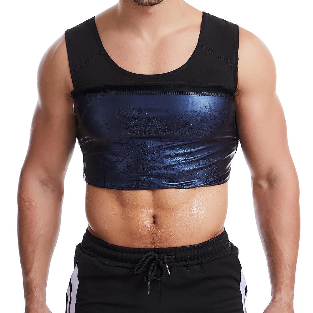 Mens Waist Trainer Sweat Vest for Weight Loss Body Shaper Workout Tank Tops Shapewear Fat Burning Sauna Suit Slimming Polymer Sauna Vest Undershirt