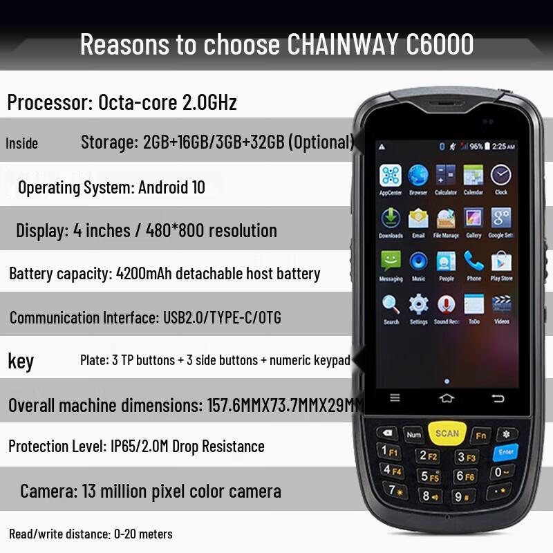 CHAINWAY C6000 Smart Barcode PDA