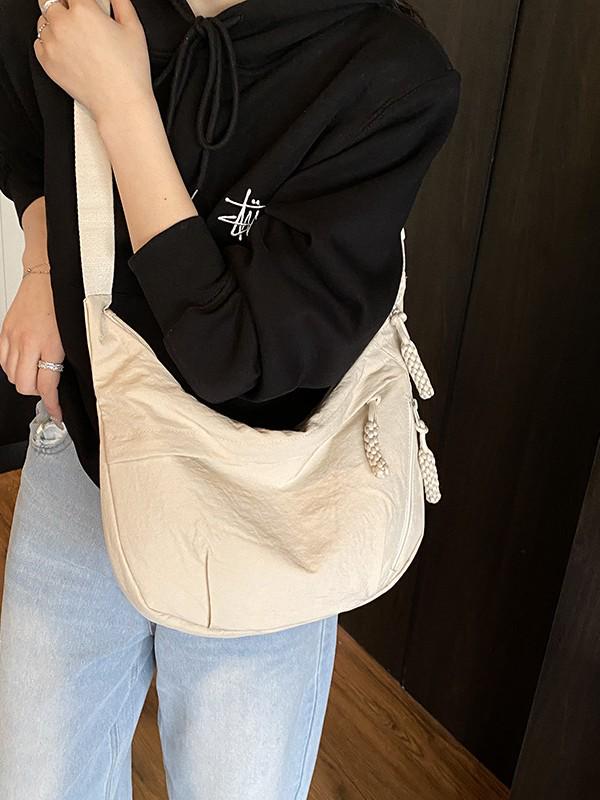 2025 Женская сумка кроссбоди через плечо большой вместимости и легкая - Универсальный высококлассный стиль «пельмень» для поездок на работу