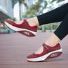 Large Size Single Shoes Women's 2024 New Lightweight Air Cushion Low-top Velcro Light Mouth Single Shoes Solid Color Mesh Women's Shoes