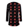 Women's Fashion Christmas Print Jacket Long Sleeve Casual Cardigan Coat