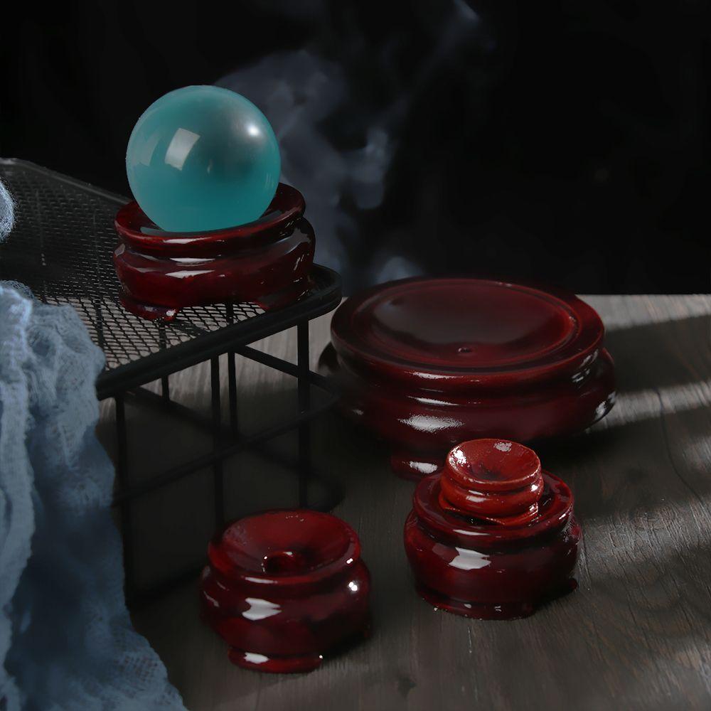 Fixed Seat Home Decoration Wood Holder Statue Pedestal Miniature Display Stand Crystal Ball Base