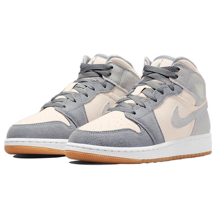 Air Jordan 1 Mid SE Coconut Milk Particle Grey Мужские кроссовки кремовые DN4281-100