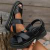 Sandals Women Suit Summer Heels Shoe Female Large Size Flat Sandals  Women's Beach Fashion Black Platform Sandalias