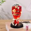 Everlasting Rose LED Glass Dome Bouquet Romantic Illuminated Ornament Perfect Valentine's Day Christmas Home Decor Romantic Gift