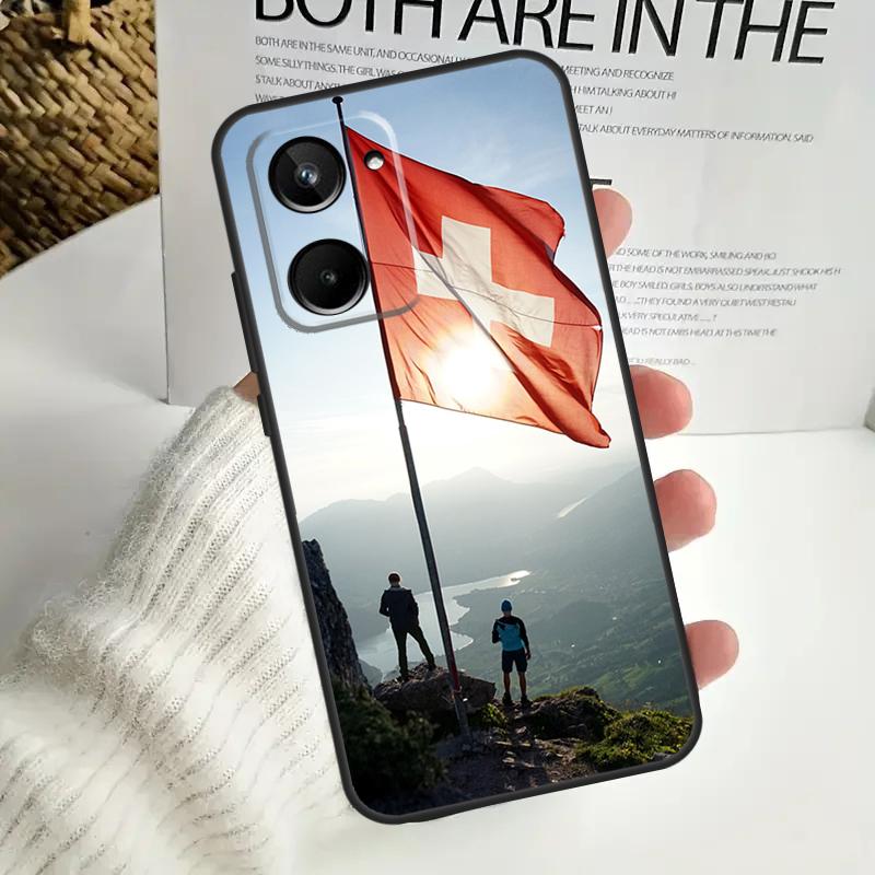 Швейцария Швейцарский флаг Для Realme GT Neo 5 GT5 9 10 11 12 Pro Plus C30 C31 C33 C35 C25s C21Y C51 C55 C67 C53 Чехол