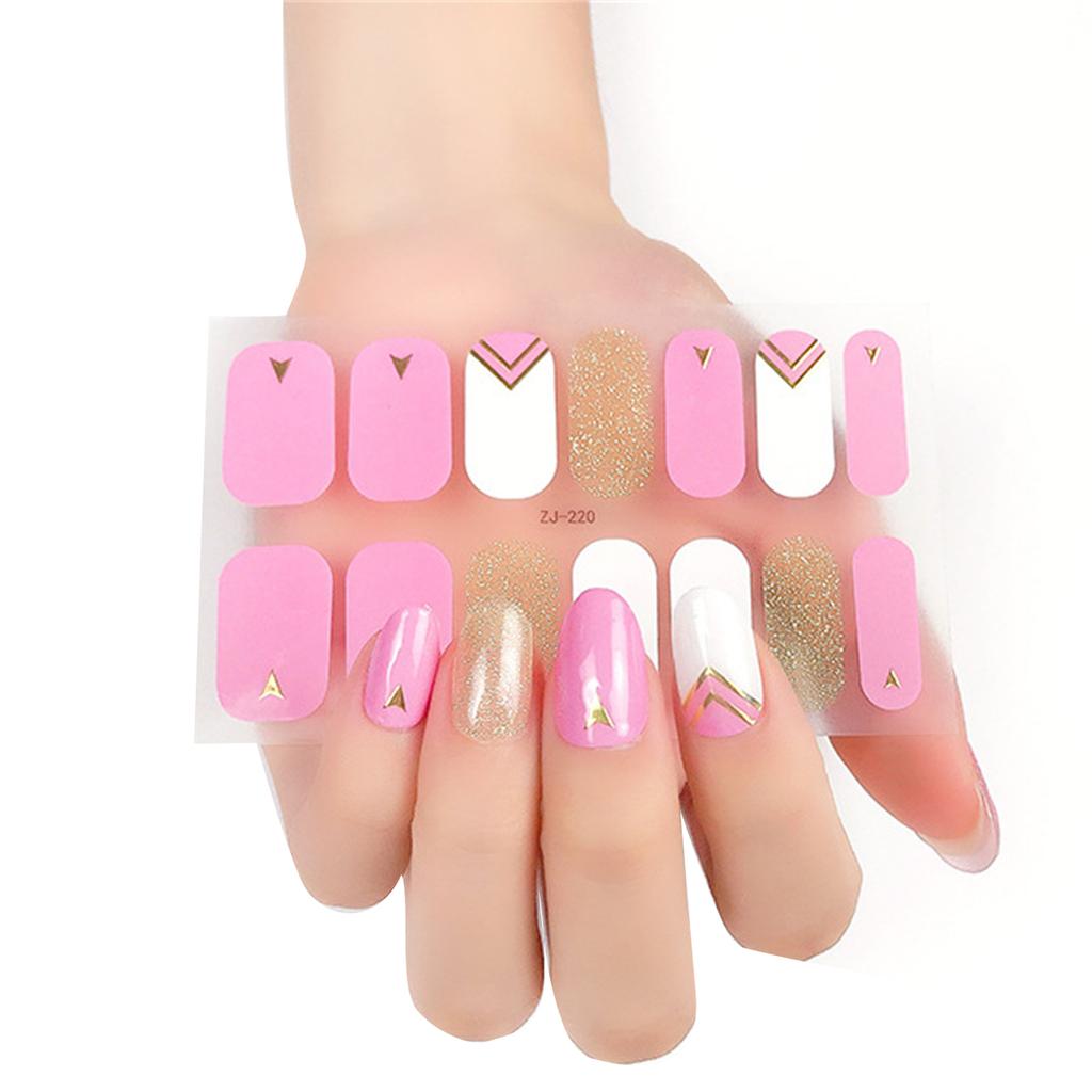 16 Strips Glitter Nail Wraps for Women Nail Polish Strips Self Adhesive Nail Polish Stickers Fingernail Manicure Sticker