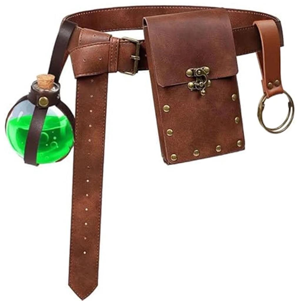 Steampunk Leather Phone Bag - Medieval Belt Accessory for Renaissance Cosplay