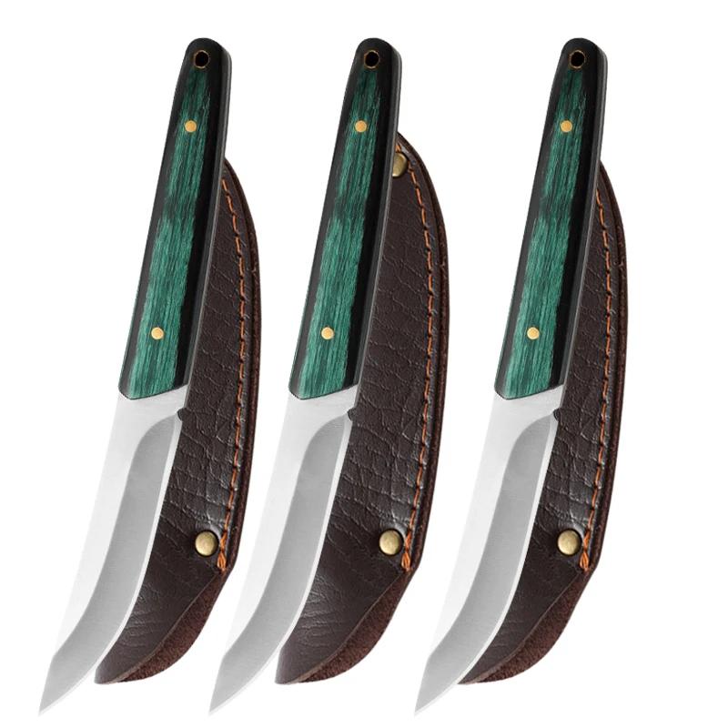 Мини-нож для нарезки из нержавеющей стали, ручной ковки, обвалочный нож, маленький поварской острый нож для фруктов, деревянная ручка