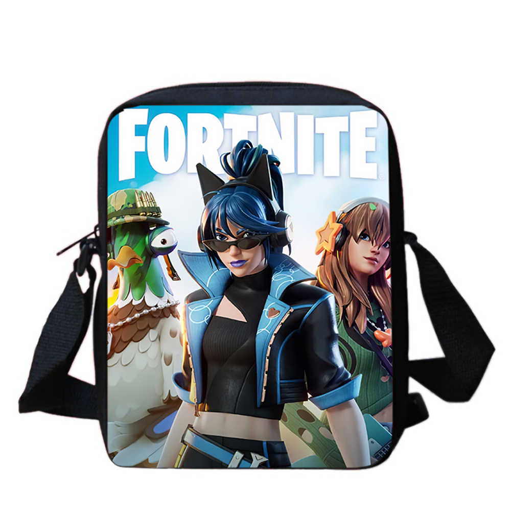 Милая мультяшная сумка через плечо Fortnite, Унисекс, Для детей 5-8 лет, Легкая сумка-органайзер с принтом для начальной школы