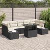 VidaXL 8-Piece Garden Sofa Set with Cushions Black Poly Rattan 3349133