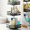 1pc 1/2/3 Layers Round/Square 360° Rotation Toiletry& Spice Rack Organizer with Adjustable Spacing, Suitable For Kitchen &bathroom Accessories.